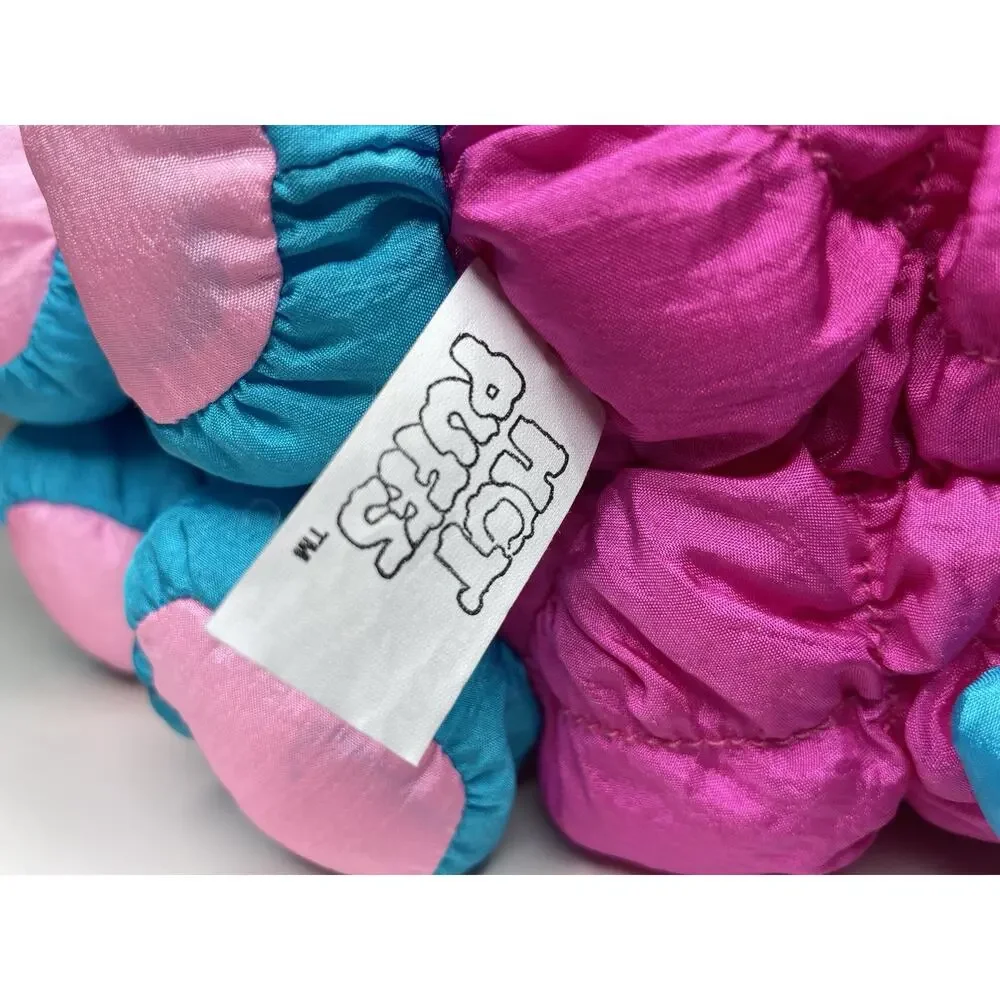 Vintage 1991 Commonwealth Hot Puffs Pink Pig Parachute Plush 10” Puffalump Neon